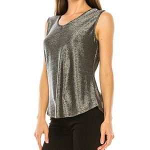Urban Diction | Black Silvertone Shimmer Tank Size M